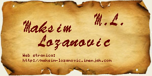 Maksim Lozanović vizit kartica
